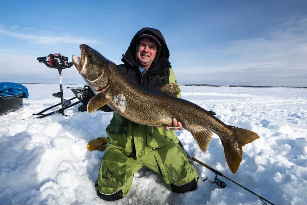 Jason Mitchell ice fishing at Kamuchawie Lake