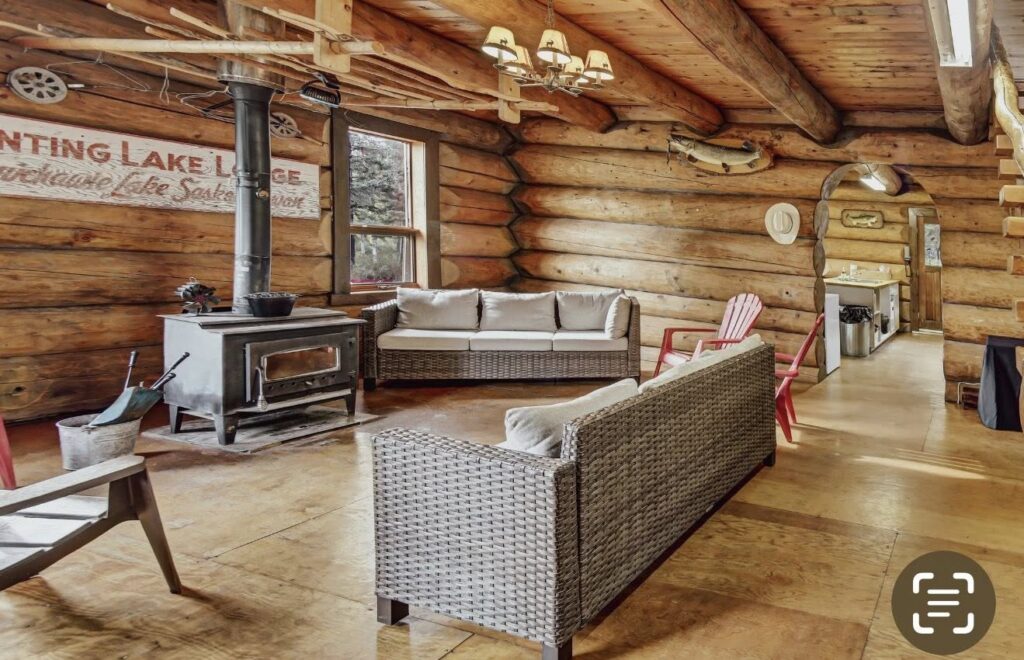 remote cabin interior near Kamuchawie Lake