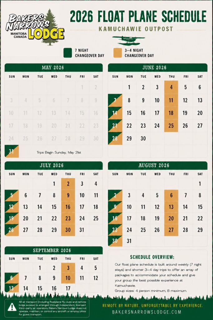 Bakers narrows Lodge Kamuchawie calendar