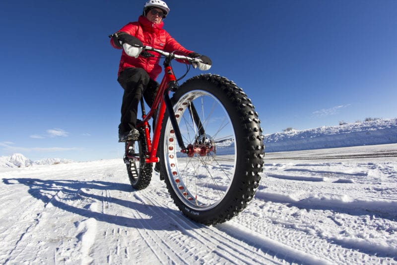 Fat tire bike on the snow