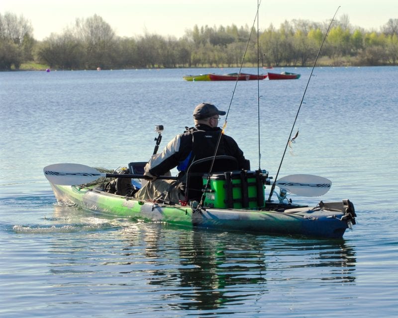 Man in a fishing kayak