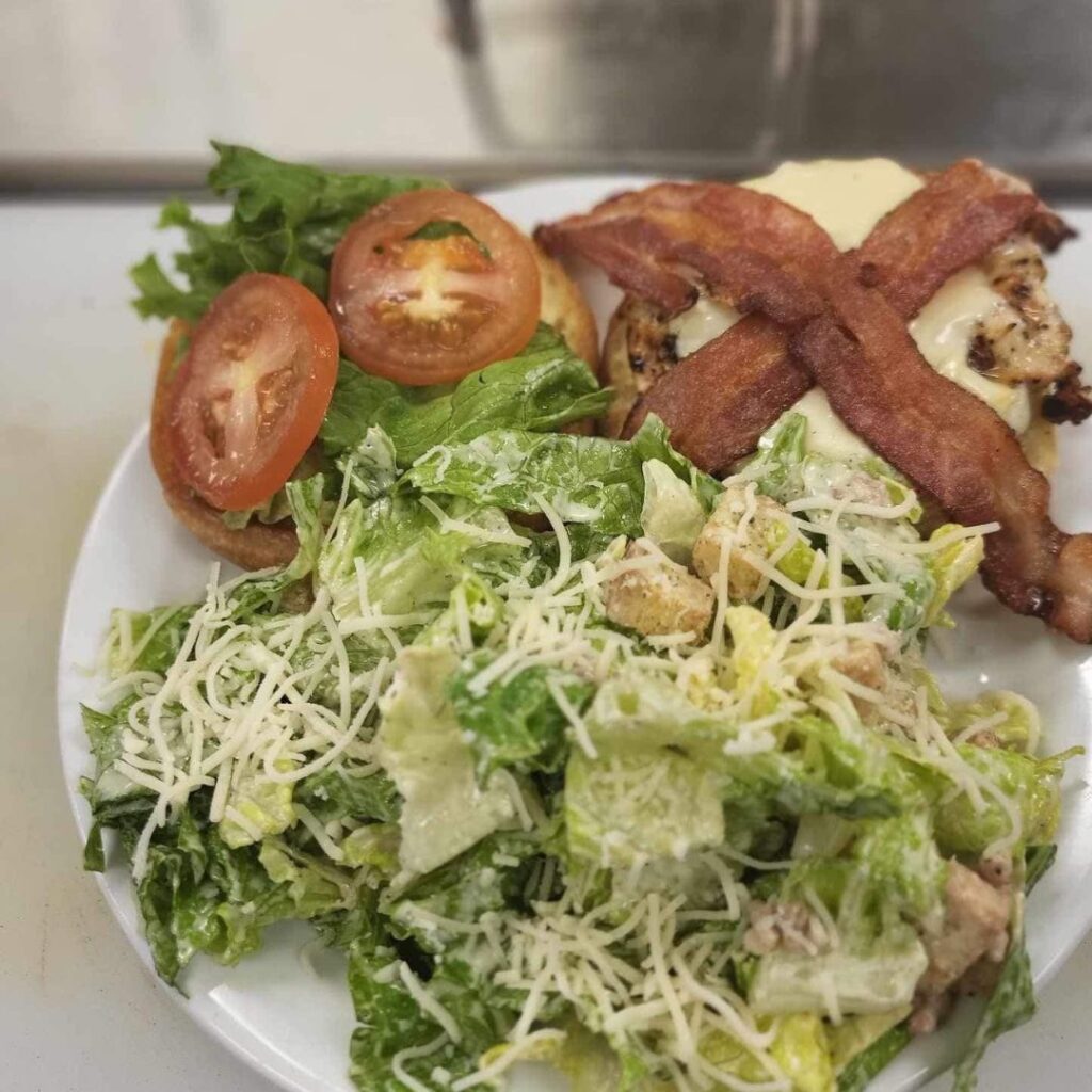 Freshly prepared meal served at a Manitoba Fishing Lodge