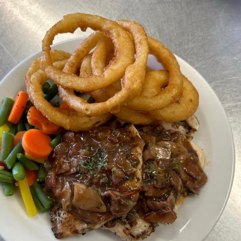 Freshly prepared meal served at a Manitoba Fishing Lodge