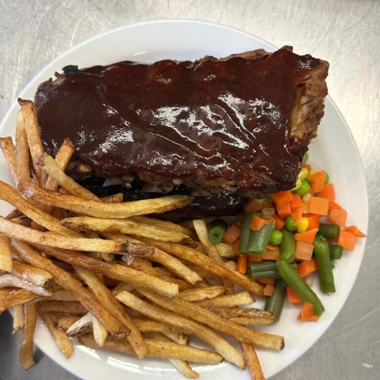 Freshly prepared meal served at a Manitoba Fishing Lodge