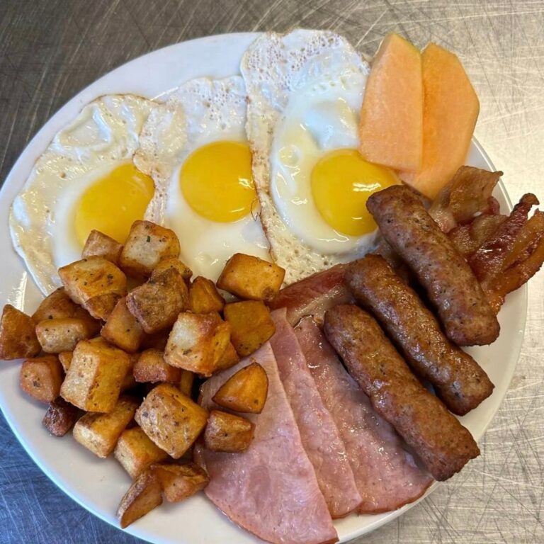 Freshly prepared meal served at a Manitoba Fishing Lodge