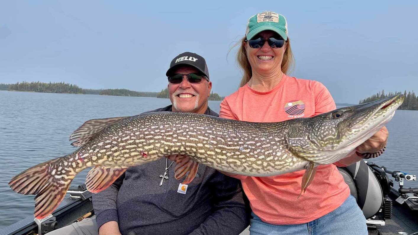 Trophy Pike caught on a Guided Fall Trip with Bakers Narrows Lodge
