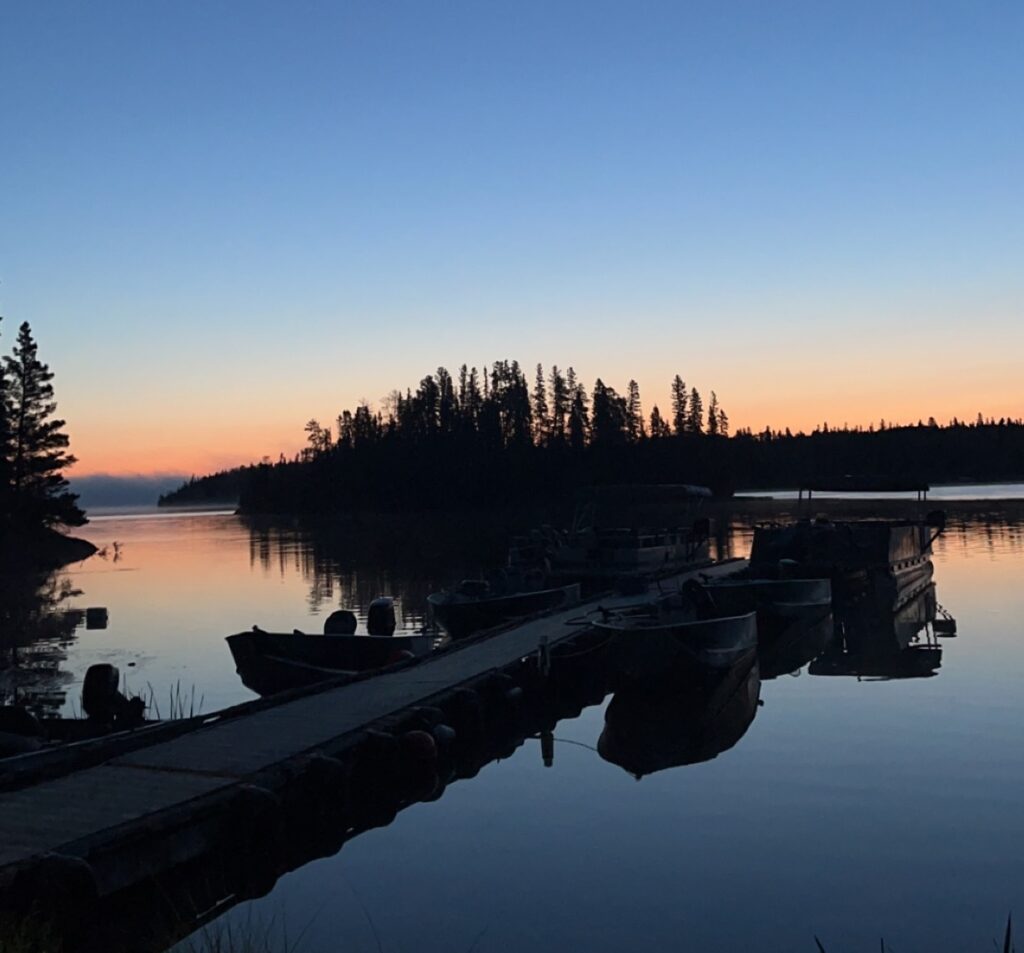 Serene Lake Athapapuskow sunset at Bakers Narrows Lodge