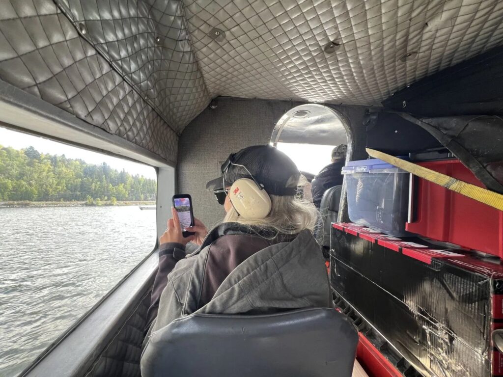 Inside the floatplane on the flight in to the Kamuchawie Lake outpost