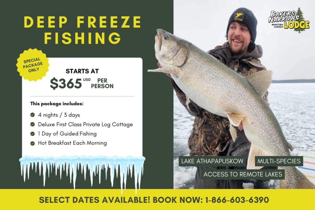 Deep Freeze Fishing ice fishing package at Bakers Narrows Lodge